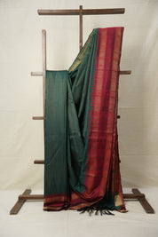 Green Raw Silk Saree - SRGRSS959