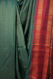 Green Raw Silk Saree - SRGRSS959