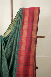 Green Raw Silk Saree - SRGRSS959