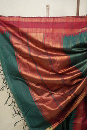 Green Raw Silk Saree - SRGRSS959