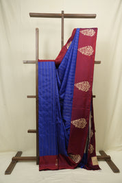 Navy Blue Banarasi Silk Saree - SRNBBSS935
