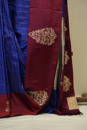 Navy Blue Banarasi Silk Saree - SRNBBSS935