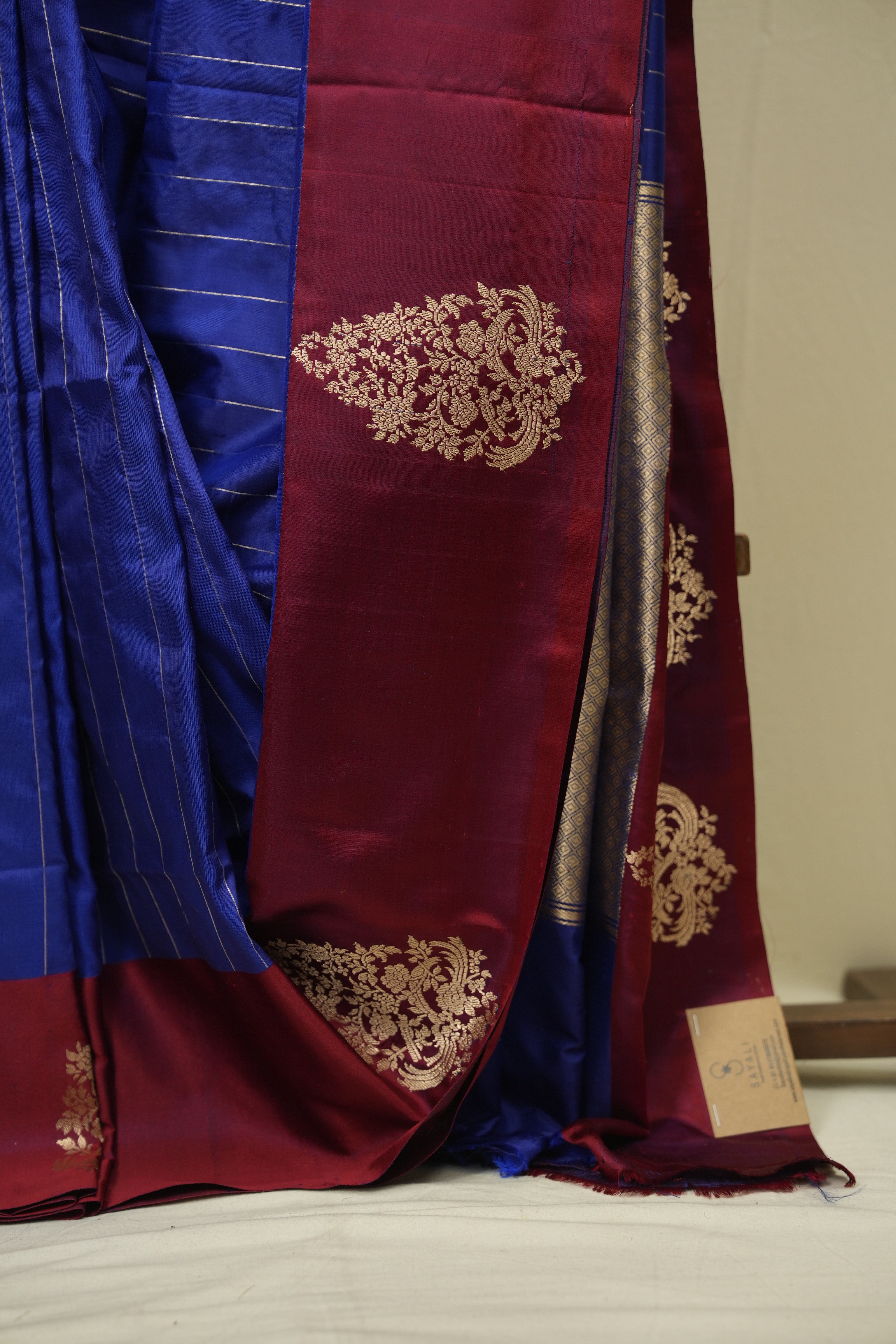 Navy Blue Banarasi Silk Saree - SRNBBSS935