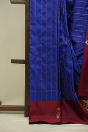 Navy Blue Banarasi Silk Saree - SRNBBSS935