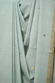 Light Rama Green Mul Cotton Jamdani Saree-SRLRGMCJS180