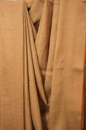 Copper Tissue Linen Saree With Tassels-SRCTLS259