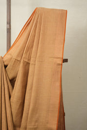 Copper Tissue Linen Saree With Tassels-SRCTLS259