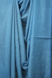 Blue Tissue Linen Saree With Tassels-SRBTLS260