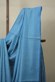 Blue Tissue Linen Saree With Tassels-SRBTLS260
