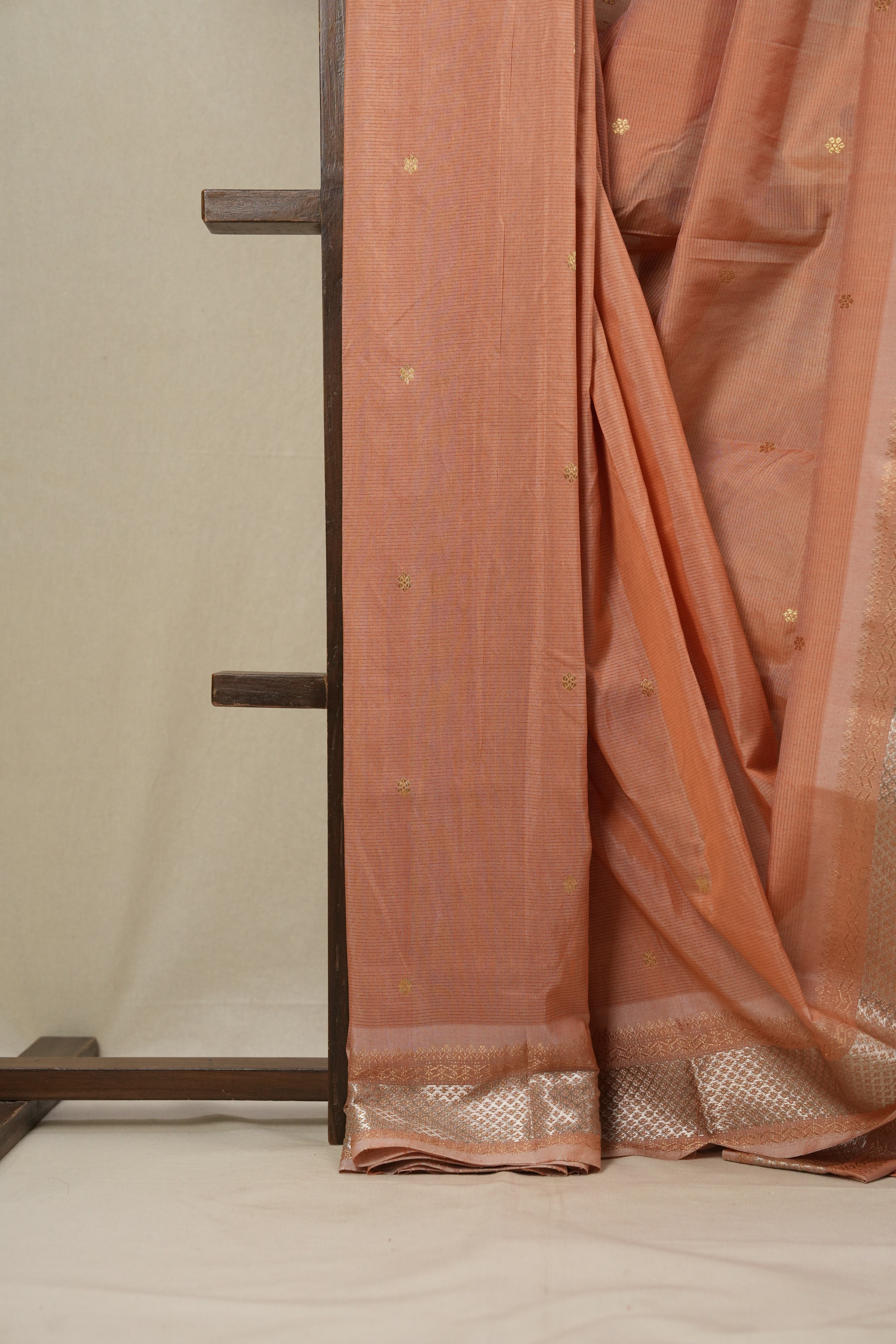 Peach Tissue Cotton Paithani Saree (DEFECT) - SRPTCPS57-PI