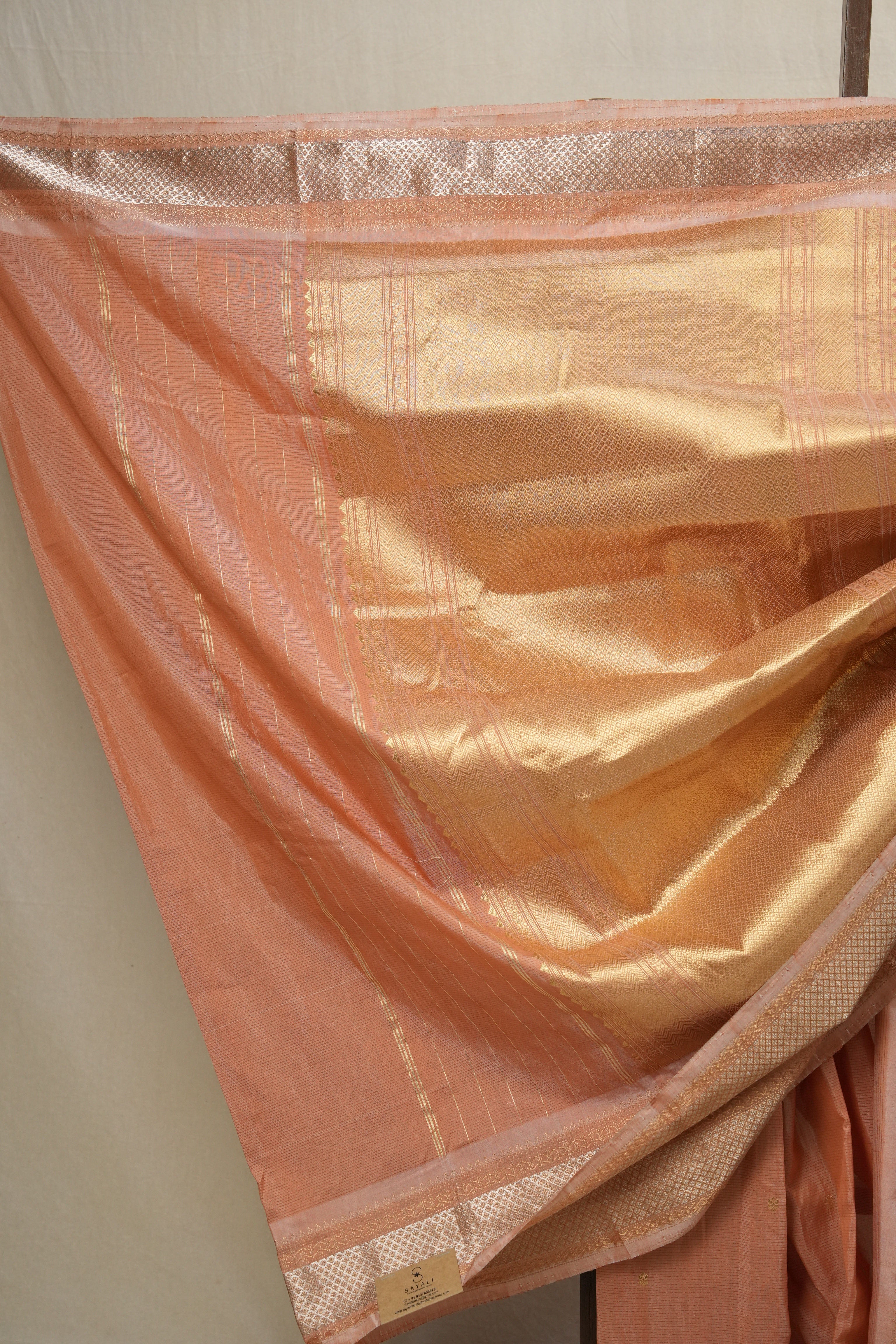 Peach Tissue Cotton Paithani Saree (DEFECT) - SRPTCPS57-PI