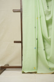 Mint Green Mul Cotton Jamdani Saree-SRMGMCJS178