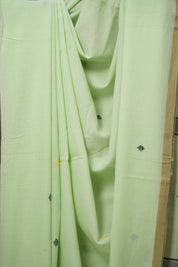 Mint Green Mul Cotton Jamdani Saree-SRMGMCJS178