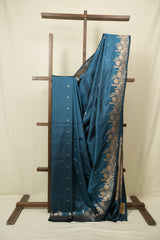 Peacock Blue Banarasi Silk Saree - SRPBBSS940