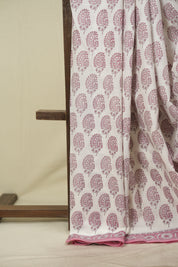 White HBP Cotton Saree - SRWCS3653