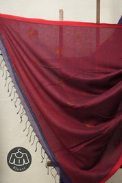 Purple Mul Cotton Jamdani Saree-SRPMCJS176