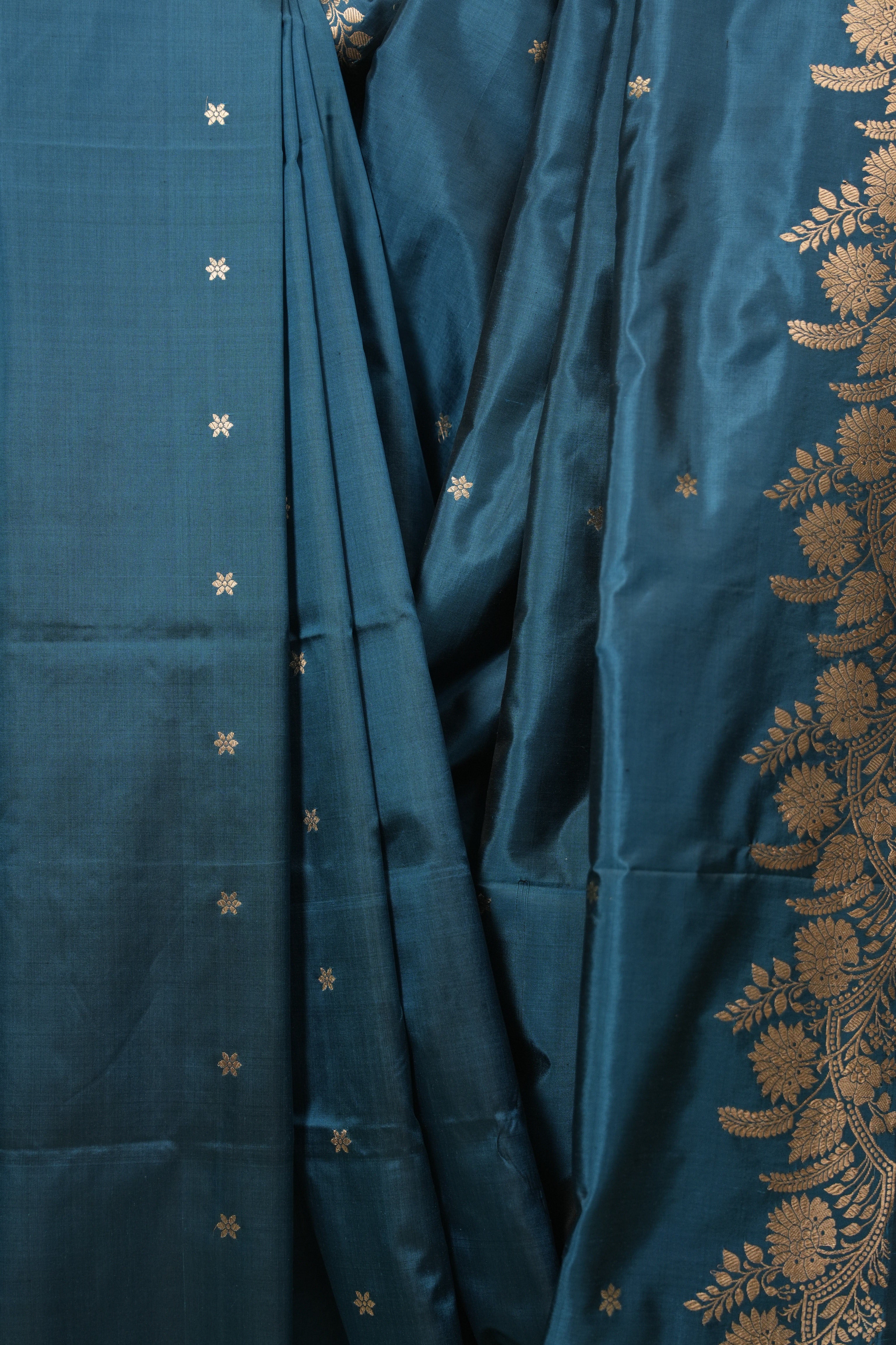 Peacock Blue Banarasi Silk Saree - SRPBBSS940