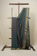Two Tone Green Cotton Paithani Saree - SRTTGCPS585