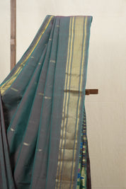 Two Tone Green Cotton Paithani Saree - SRTTGCPS585