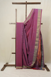 Maroon Cotton Paithani Saree - SRMCPS586