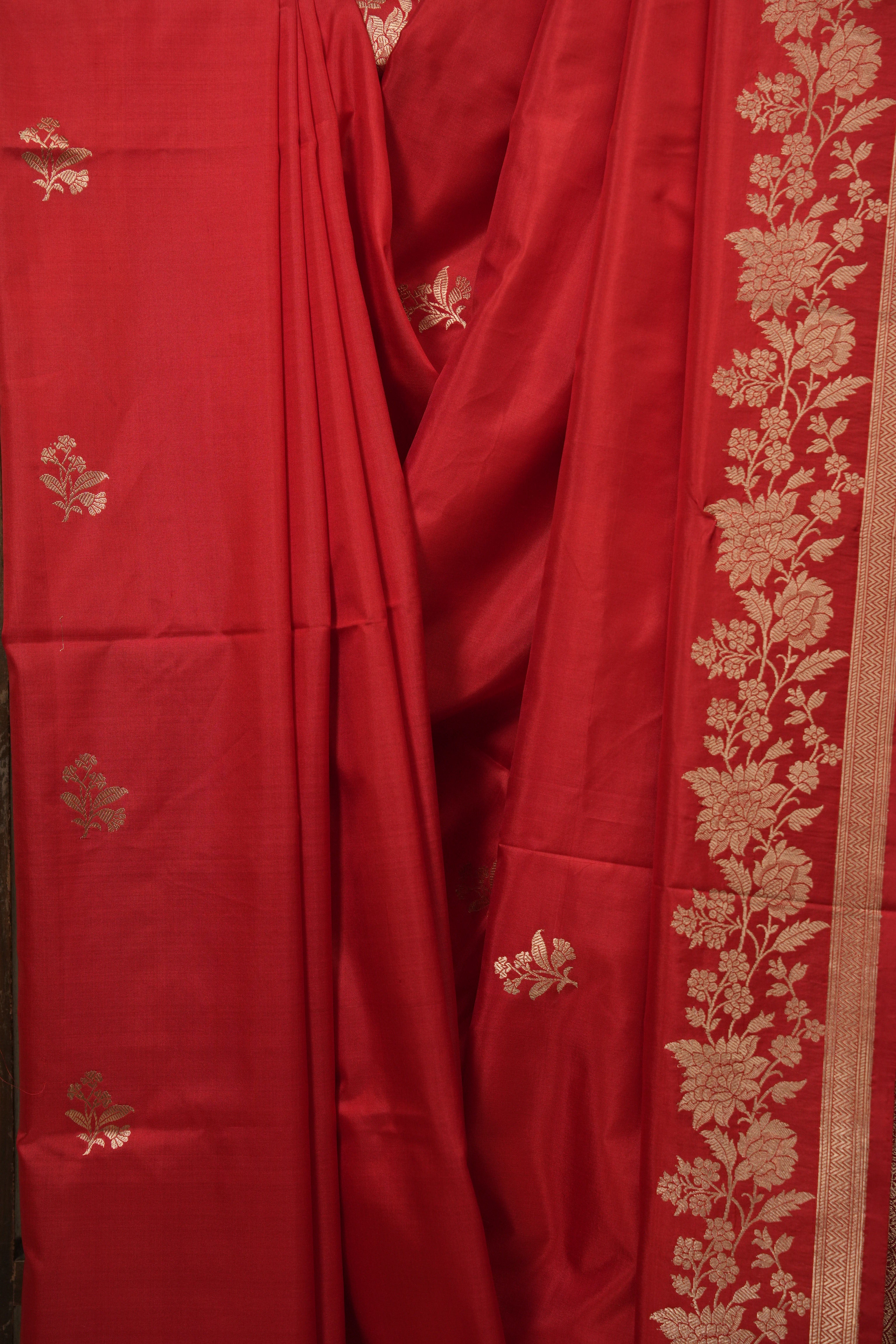 Red Banarasi Silk Saree - SRRBSS938