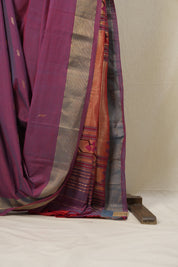 Maroon Cotton Paithani Saree - SRMCPS586