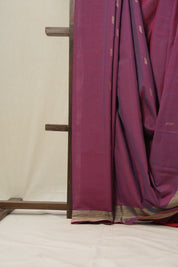 Maroon Cotton Paithani Saree - SRMCPS586