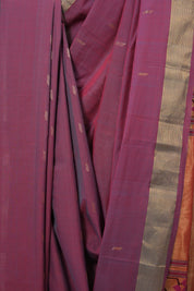 Maroon Cotton Paithani Saree - SRMCPS586