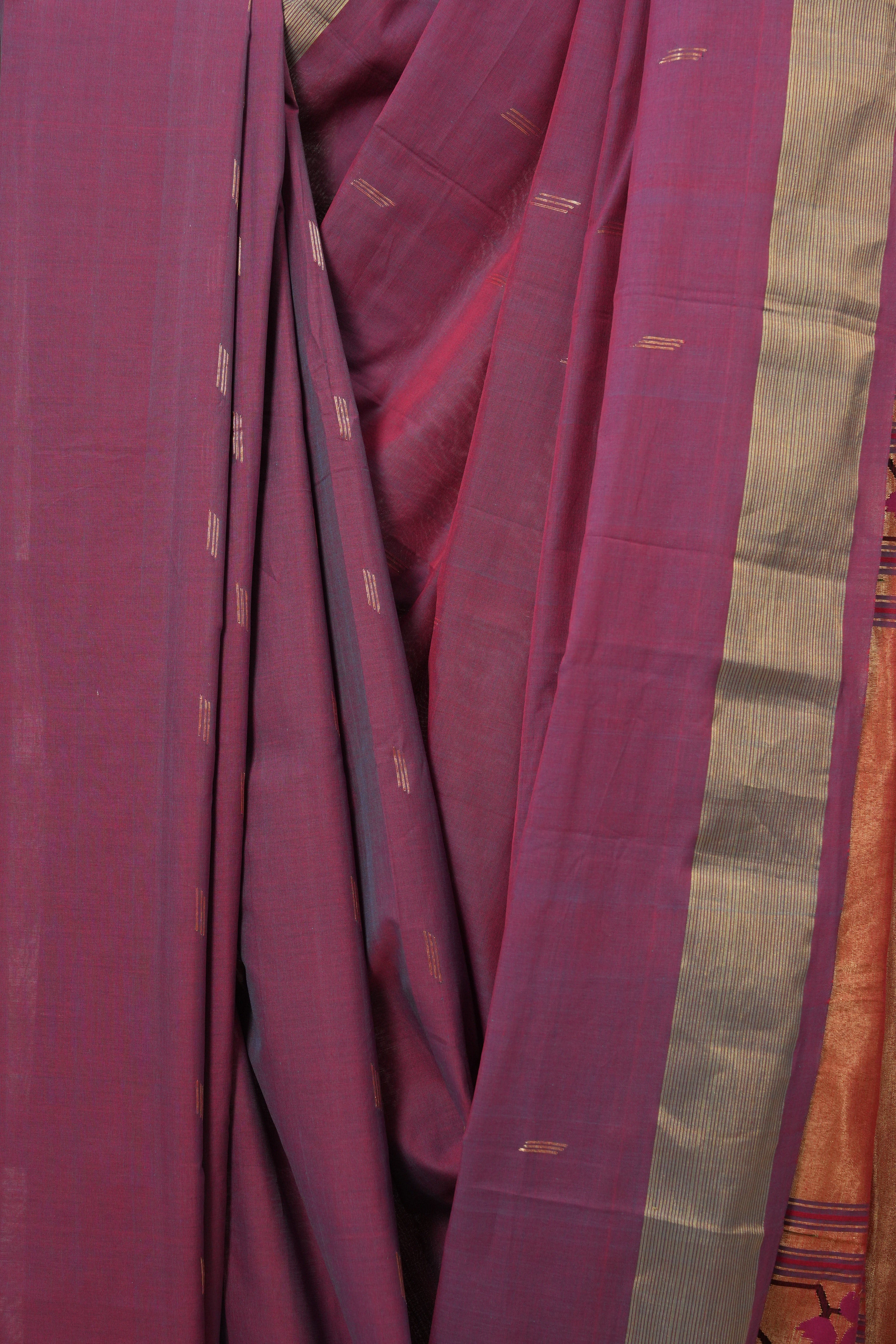 Maroon Cotton Paithani Saree - SRMCPS586