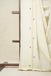 White Mul Cotton Jamdani Saree-SRWMCJS173