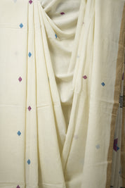 White Mul Cotton Jamdani Saree-SRWMCJS173
