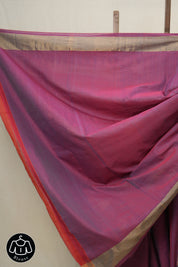 Maroon Cotton Paithani Saree - SRMCPS586