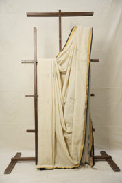 Off White Mul Cotton Jamdani Saree-SROWMCJS172