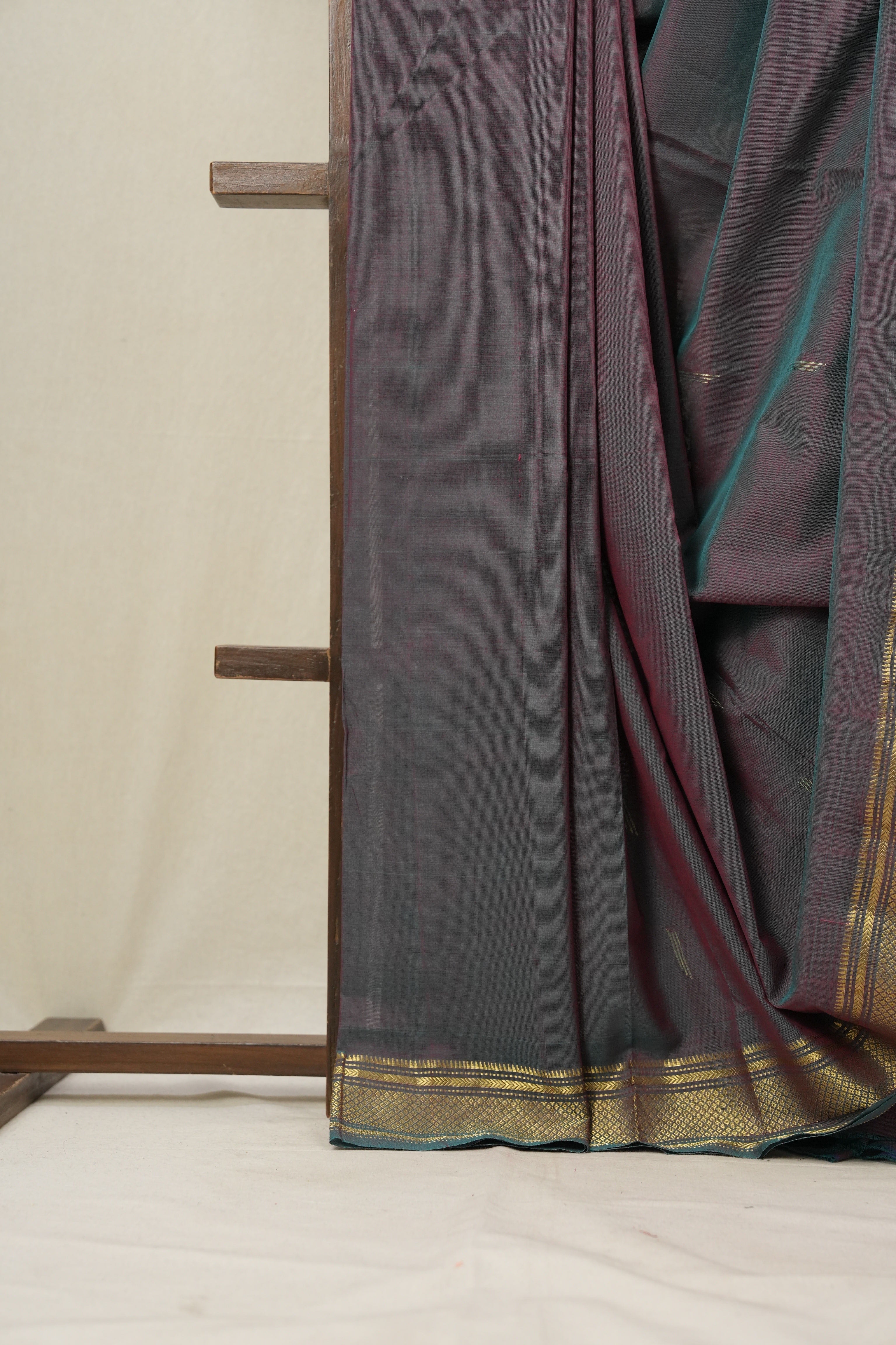 Two Tone Maroon Cotton Paithani Saree - SRTTMCPS584