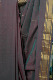 Two Tone Maroon Cotton Paithani Saree - SRTTMCPS584
