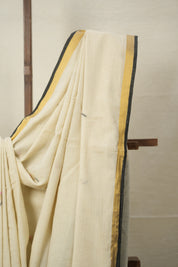 Off White Mul Cotton Jamdani Saree-SROWMCJS172