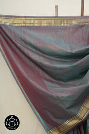 Two Tone Maroon Cotton Paithani Saree - SRTTMCPS584