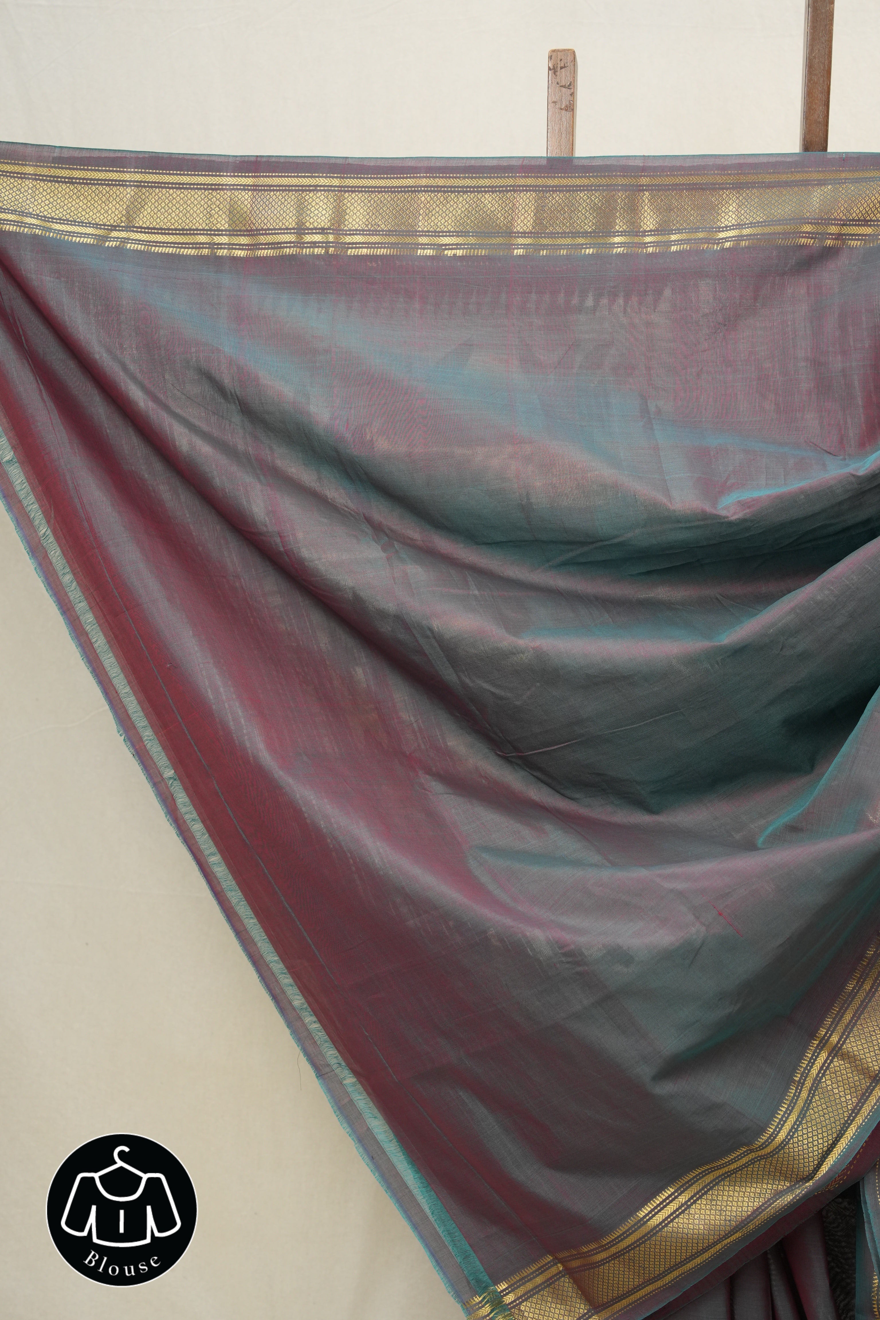 Two Tone Maroon Cotton Paithani Saree - SRTTMCPS584