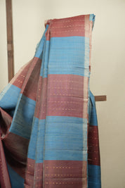 Light Peach- Sky Blue Soft Silk Saree - SRLPSBSSS471