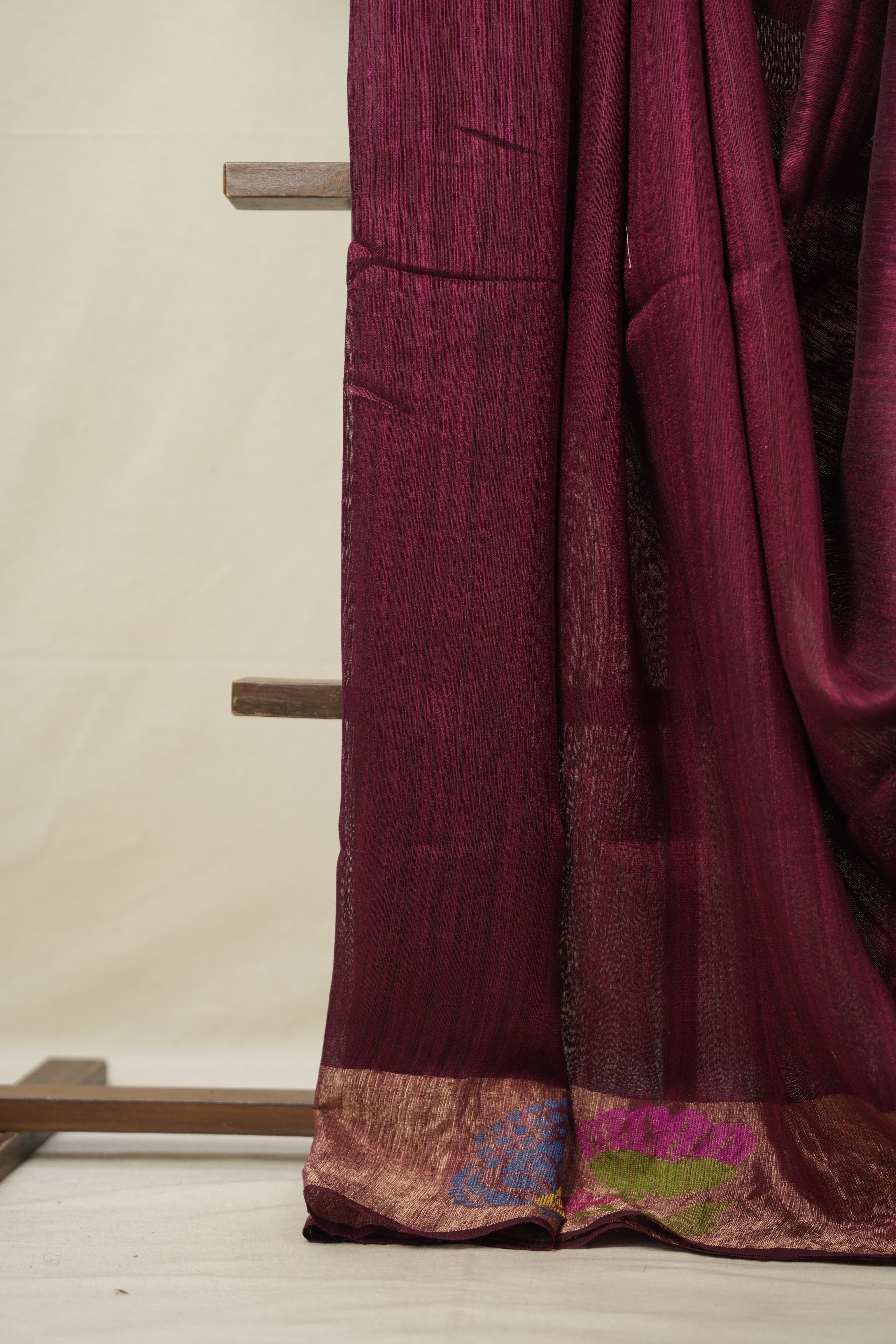 Maroon Matka Silk Jamdani Saree - SRMMSJS99