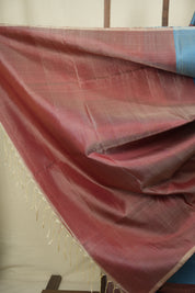 Light Peach- Sky Blue Soft Silk Saree - SRLPSBSSS471