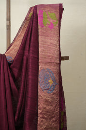 Maroon Matka Silk Jamdani Saree - SRMMSJS99