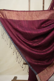 Maroon Matka Silk Jamdani Saree - SRMMSJS99