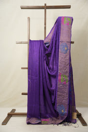 Purple Matka Silk Jamdani Saree - SRPMSJS100