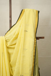 Lime Yellow Mul Cotton Jamdani Saree-SRLYMCJS169