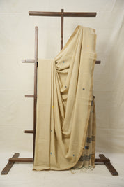 Mud Cream Mul Cotton Jamdani Saree-SRMCMCJS170