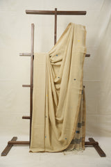Mud Cream Mul Cotton Jamdani Saree-SRMCMCJS170