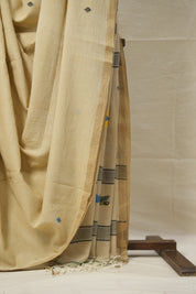 Mud Cream Mul Cotton Jamdani Saree-SRMCMCJS170