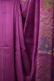 Magenta Matka Silk Jamdani Saree - SRMMSJS101