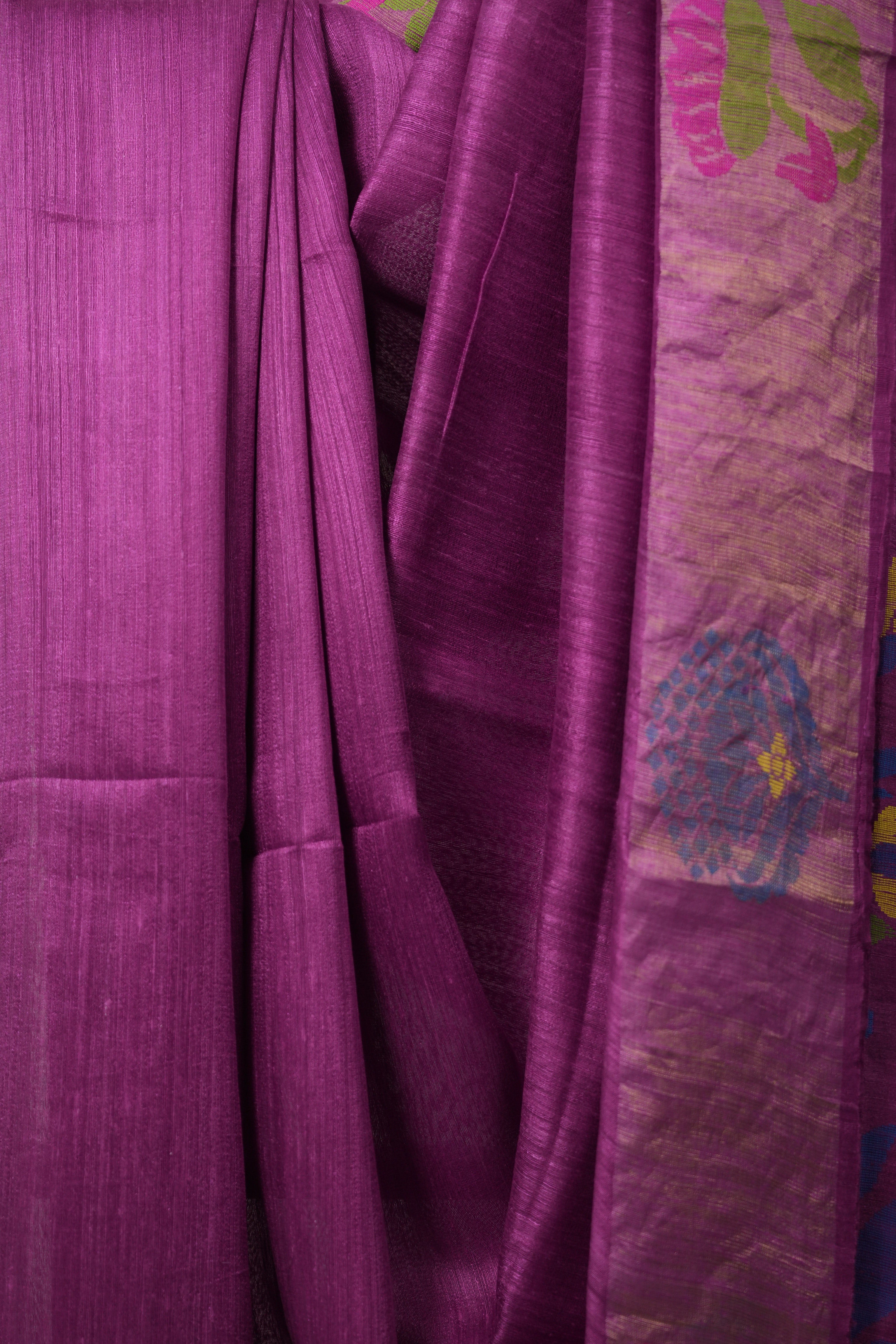 Magenta Matka Silk Jamdani Saree - SRMMSJS101